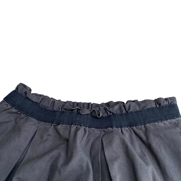 J Crew Women 00 Paperbag Waist Mini Skirt With Pockets Charcoal Gray 100% Cotton - Picture 2 of 8